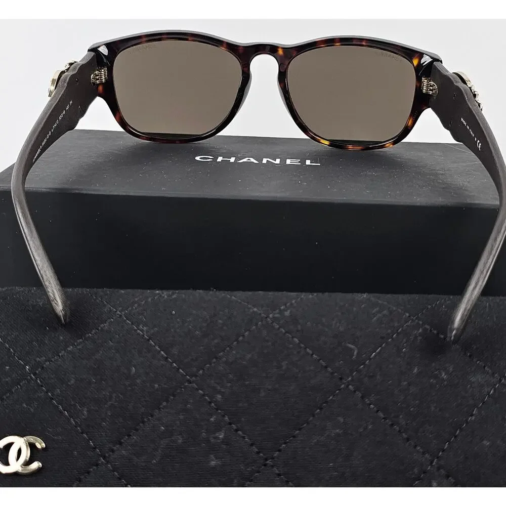 CHANEL Rectangle DARK HAVANA BROWN Sunglasses - Picture 5 of 8